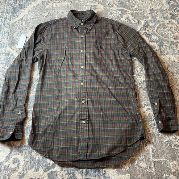 Ralph Lauren Green and Red Casual Button Down Shirt - Picture 1 of 5
